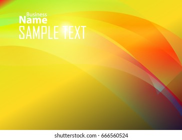 Orange abstract template for card or banner. Metal Background with waves and reflections. Business background, silver, illustration. Illustration of abstract background with a metallic element