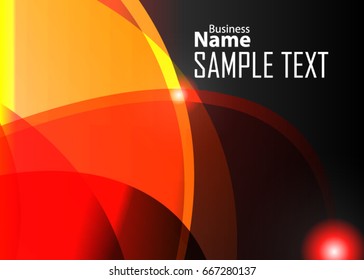 Orange abstract template for card or banner. Metal Background with waves and reflections. Business background, silver, illustration. Illustration of abstract background with a metallic element