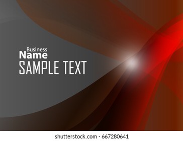 Orange abstract template for card or banner. Metal Background with waves and reflections. Business background, silver, illustration. Illustration of abstract background with a metallic element