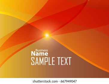 Orange abstract template for card or banner. Metal Background with waves and reflections. Business background, silver, illustration. Illustration of abstract background with a metallic element