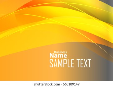 Orange abstract template for card or banner. Metal Background with waves and reflections. Business background, silver, illustration. Illustration of abstract background with a metallic element