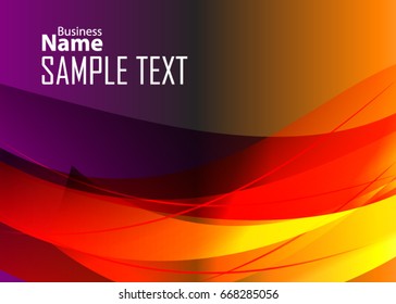 Orange abstract template for card or banner. Metal Background with waves and reflections. Business background, silver, illustration. Illustration of abstract background with a metallic element