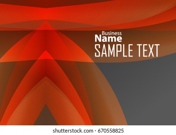 Orange abstract template for card or banner. Metal Background with waves and reflections. Business background, silver, illustration. Illustration of abstract background with a metallic element