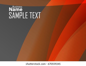 Orange abstract template for card or banner. Metal Background with waves and reflections. Business background, silver, illustration. Illustration of abstract background with a metallic element