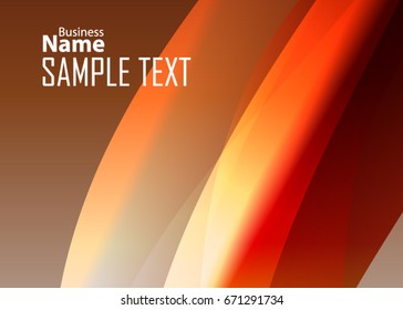Orange abstract template for card or banner. Metal Background with waves and reflections. Business background, silver, illustration. Illustration of abstract background with a metallic element