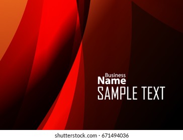 Orange abstract template for card or banner. Metal Background with waves and reflections. Business background, silver, illustration. Illustration of abstract background with a metallic element