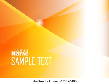 Orange abstract template for card or banner. Metal Background with waves and reflections. Business background, silver, illustration. Illustration of abstract background with a metallic element