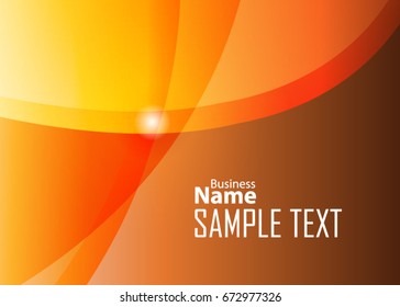 Orange abstract template for card or banner. Metal Background with waves and reflections. Business background, silver, illustration. Illustration of abstract background with a metallic element
