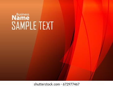 Orange abstract template for card or banner. Metal Background with waves and reflections. Business background, silver, illustration. Illustration of abstract background with a metallic element