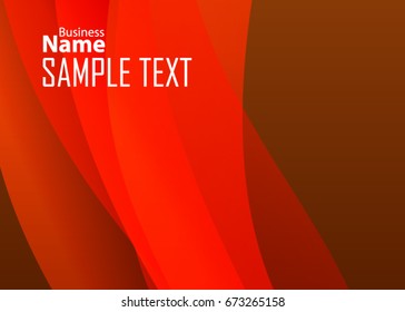 Orange abstract template for card or banner. Metal Background with waves and reflections. Business background, silver, illustration. Illustration of abstract background with a metallic element
