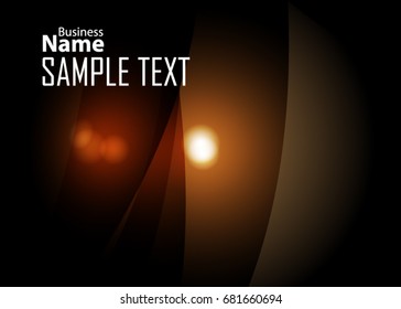 Orange abstract template for card or banner. Metal Background with waves and reflections. Business background, silver, illustration. Illustration of abstract background with a metallic element