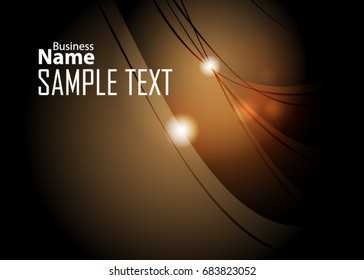 Orange abstract template for card or banner. Metal Background with waves and reflections. Business background, silver, illustration. Illustration of abstract background with a metallic element