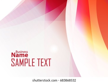 Orange abstract template for card or banner. Metal Background with waves and reflections. Business background, silver, illustration. Illustration of abstract background with a metallic element