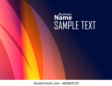 Orange abstract template for card or banner. Metal Background with waves and reflections. Business background, silver, illustration. Illustration of abstract background with a metallic element