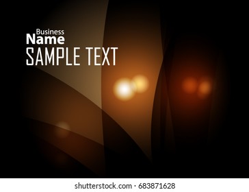 Orange abstract template for card or banner. Metal Background with waves and reflections. Business background, silver, illustration. Illustration of abstract background with a metallic element