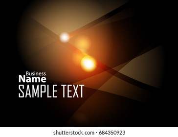Orange abstract template for card or banner. Metal Background with waves and reflections. Business background, silver, illustration. Illustration of abstract background with a metallic element