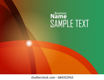 Orange abstract template for card or banner. Metal Background with waves and reflections. Business background, silver, illustration. Illustration of abstract background with a metallic element