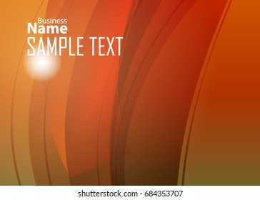 Orange abstract template for card or banner. Metal Background with waves and reflections. Business background, silver, illustration. Illustration of abstract background with a metallic element