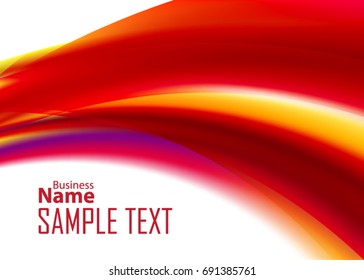 Orange abstract template for card or banner. Metal Background with waves and reflections. Business background, silver, illustration. Illustration of abstract background with a metallic element