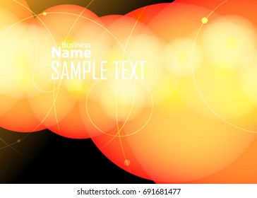 Orange abstract template for card or banner. Metal Background with waves and reflections. Business background, silver, illustration. Illustration of abstract background with a metallic element
