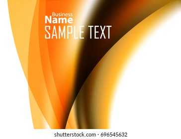 Orange abstract template for card or banner. Metal Background with waves and reflections. Business background, silver, illustration. Illustration of abstract background with a metallic element