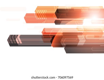 Orange abstract template for card or banner. Metal Background with waves and reflections. Business background, silver, illustration. Illustration of abstract background with a metallic element