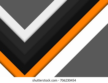 Orange abstract template for card or banner. Metal Background with waves and reflections. Business background, silver, illustration. Illustration of abstract background with a metallic element
