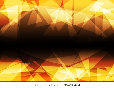 Orange abstract template for card or banner. Metal Background with waves and reflections. Business background, silver, illustration. Illustration of abstract background with a metallic element