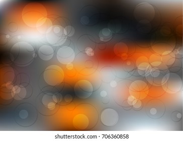 Orange abstract template for card or banner. Metal Background with waves and reflections. Business background, silver, illustration. Illustration of abstract background with a metallic element