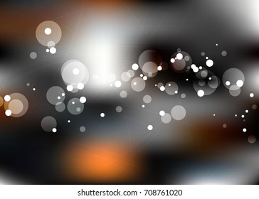 Orange abstract template for card or banner. Metal Background with waves and reflections. Business background, silver, illustration. Illustration of abstract background with a metallic element