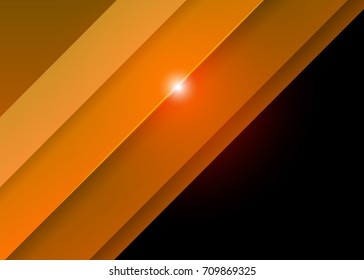 Orange abstract template for card or banner. Metal Background with waves and reflections. Business background, silver, illustration. Illustration of abstract background with a metallic element