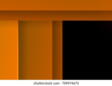Orange abstract template for card or banner. Metal Background with waves and reflections. Business background, silver, illustration. Illustration of abstract background with a metallic element