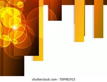 Orange abstract template for card or banner. Metal Background with waves and reflections. Business background, silver, illustration. Illustration of abstract background with a metallic element