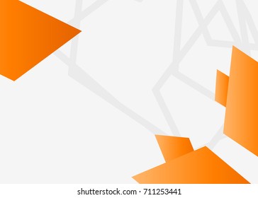 Orange abstract template for card or banner. Metal Background with waves and reflections. Business background, silver, illustration. Illustration of abstract background with a metallic element