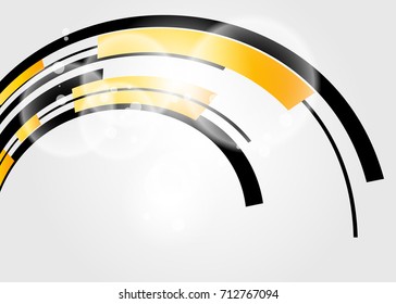 Orange abstract template for card or banner. Metal Background with waves and reflections. Business background, silver, illustration. Illustration of abstract background with a metallic element