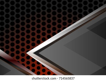 Orange abstract template for card or banner. Metal Background with waves and reflections. Business background, silver, illustration. Illustration of abstract background with a metallic element