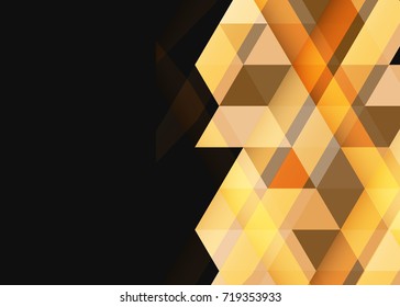 Orange abstract template for card or banner. Metal Background with waves and reflections. Business background, silver, illustration. Illustration of abstract background with a metallic element