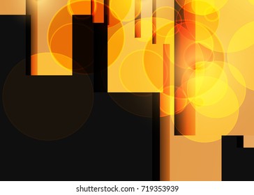 Orange abstract template for card or banner. Metal Background with waves and reflections. Business background, silver, illustration. Illustration of abstract background with a metallic element