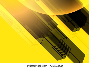 Orange abstract template for card or banner. Metal Background with waves and reflections. Business background, silver, illustration. Illustration of abstract background with a metallic element