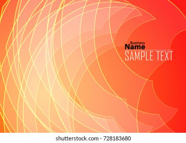 Orange abstract template for card or banner. Metal Background with waves and reflections. Business background, silver, illustration. Illustration of abstract background with a metallic element
