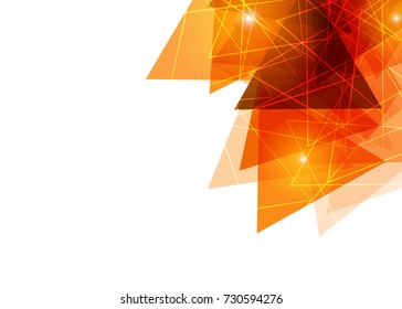 Orange abstract template for card or banner. Metal Background with waves and reflections. Business background, silver, illustration. Illustration of abstract background with a metallic element