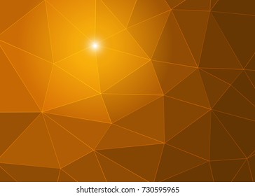 Orange abstract template for card or banner. Metal Background with waves and reflections. Business background, silver, illustration. Illustration of abstract background with a metallic element
