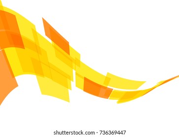 Orange abstract template for card or banner. Metal Background with waves and reflections. Business background, silver, illustration. Illustration of abstract background with a metallic element