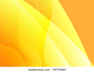 Orange abstract template for card or banner. Metal Background with waves and reflections. Business background, silver, illustration. Illustration of abstract background with a metallic element
