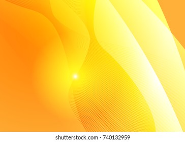 Orange abstract template for card or banner. Metal Background with waves and reflections. Business background, silver, illustration. Illustration of abstract background with a metallic element