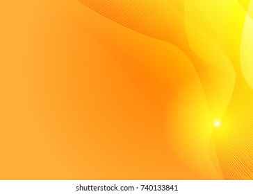 Orange abstract template for card or banner. Metal Background with waves and reflections. Business background, silver, illustration. Illustration of abstract background with a metallic element