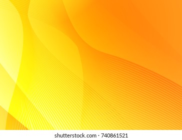 Orange abstract template for card or banner. Metal Background with waves and reflections. Business background, silver, illustration. Illustration of abstract background with a metallic element