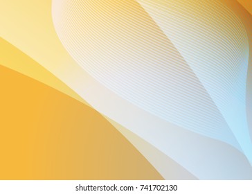 Orange abstract template for card or banner. Metal Background with waves and reflections. Business background, silver, illustration. Illustration of abstract background with a metallic element
