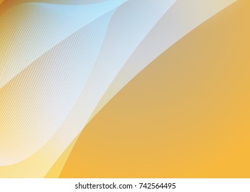 Orange abstract template for card or banner. Metal Background with waves and reflections. Business background, silver, illustration. Illustration of abstract background with a metallic element