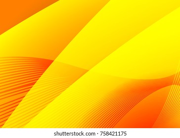 Orange abstract template for card or banner. Metal Background with waves and reflections. Business background, silver, illustration. Illustration of abstract background with a metallic element